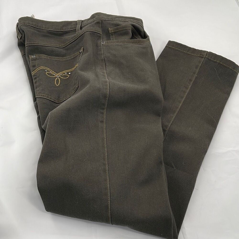 Vintage Paris army green high waisted jeans boot cut - Picture 2 of 9